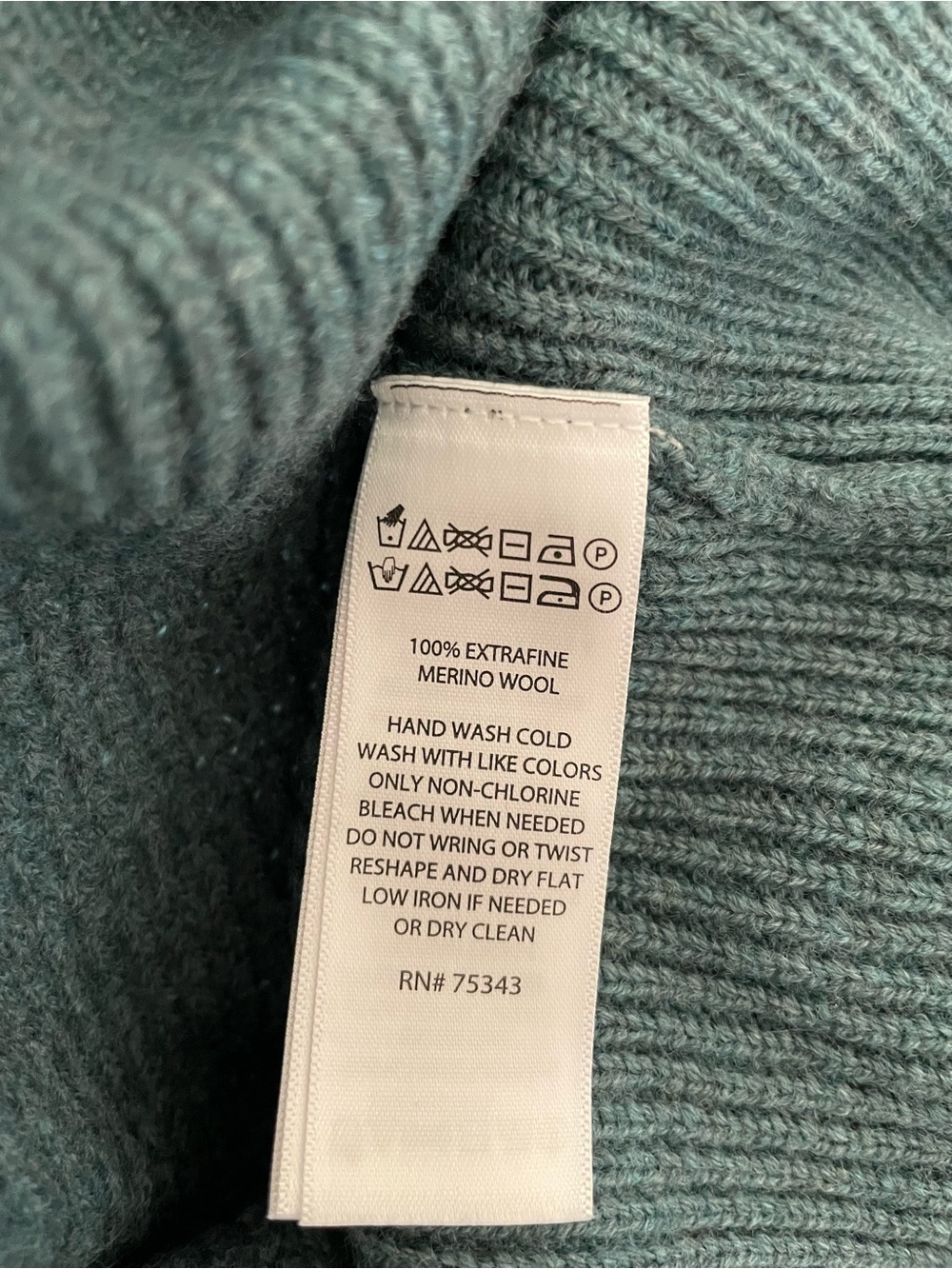 Extrafine Merino Wool Teal Turtleneck Sweater by Rachel Zoe size Large NWT - Picture 6 of 9